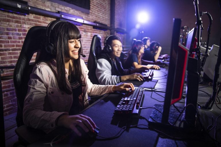 Photo of a group of girls playing games